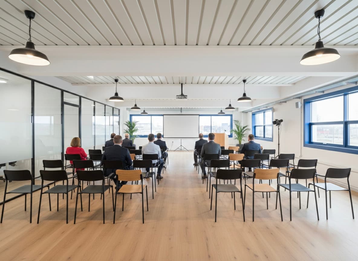 Sala eventi e conferenze a platea - Altrove Coworking Viareggio